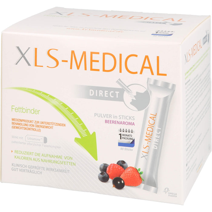 XLS-MEDICAL Fettbinder direkt Sticks mit angenehmem Beerengeschmack, 90 pcs. Sachets