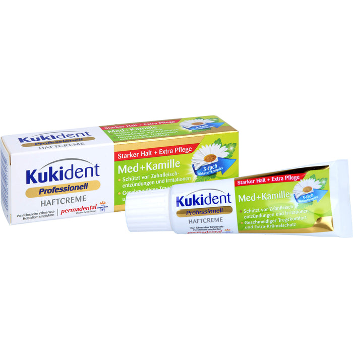 Kukident Haftcreme Med + Kamille extra starker Halt, 40 g Creme