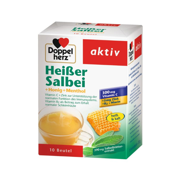 Doppelherz Heißer Salbei + Honig + Menthol Beutel, 10 pc Sachets