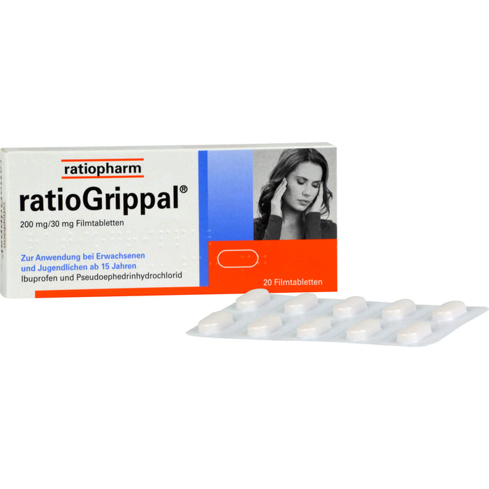 ratioGrippal 200 mg / 30 mg Filmtabletten, 20 pc Tablettes