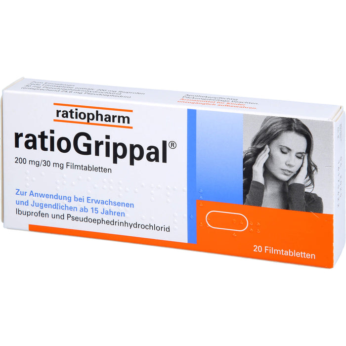 ratioGrippal 200 mg / 30 mg Filmtabletten, 20 pcs. Tablets