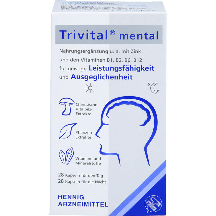 Trivital mental Kapseln für geistige Leistungsfähigkeit und Ausgeglichenheit, 56 pcs. Capsules