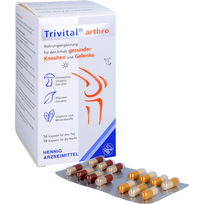 Trivital arthro Kapseln für den Tag und für die Nacht für den Erhalt gesunder Knochen und Gelenke, 12 pc Capsules