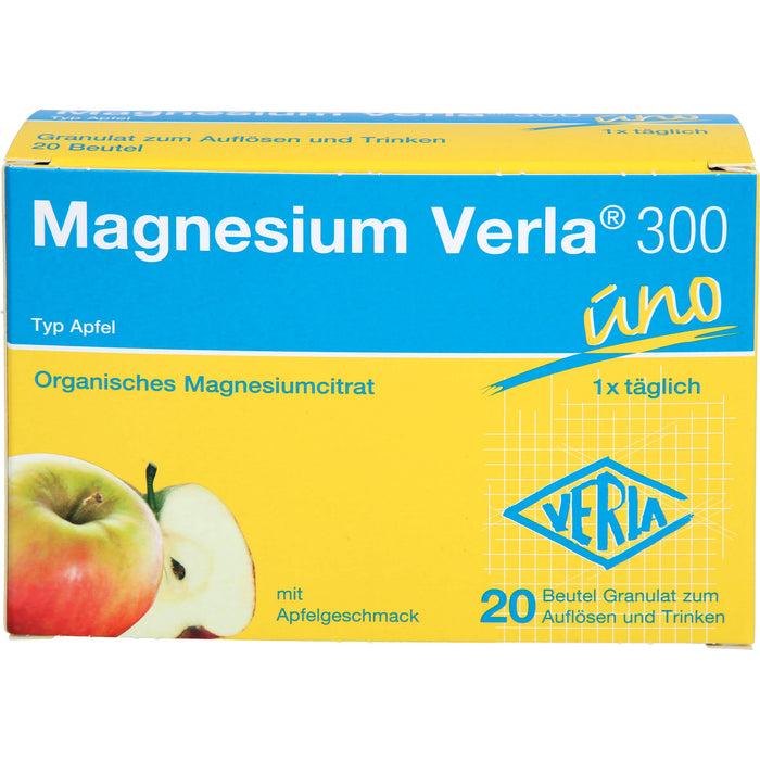 Magnesium Verla 300 uno Typ Apfel Granulat, 20 pc Sachets