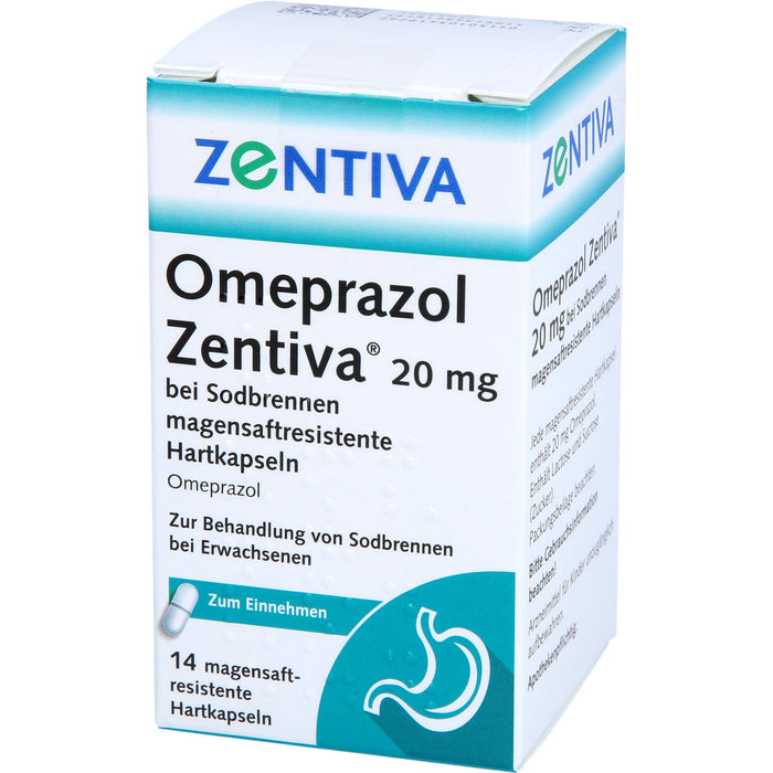 Omeprazol Zentiva 20 mg bei Sodbrennen magensaftresistente Hartkapseln, 14 pc Capsules