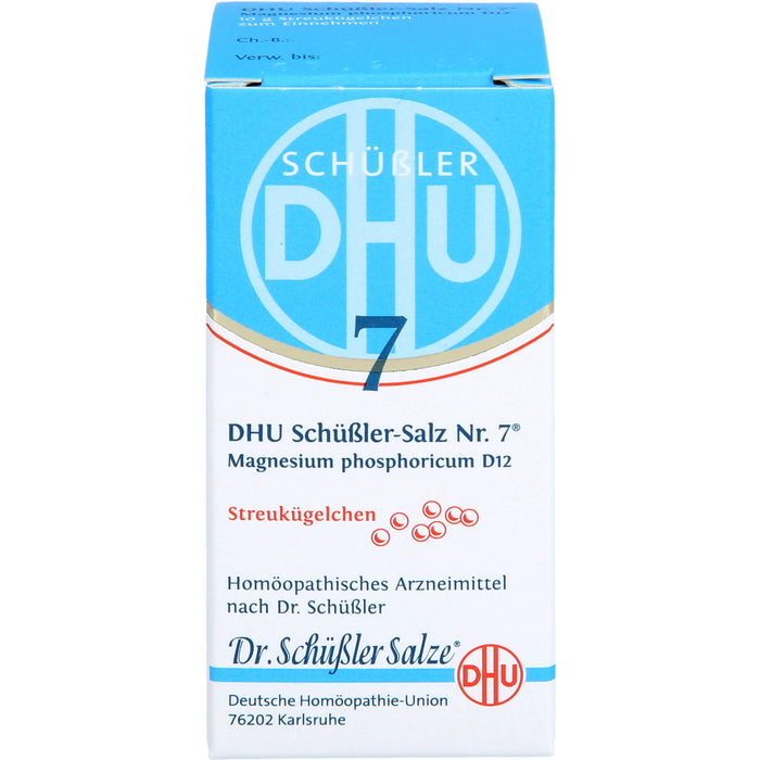 DHU Schüßler-Salz Nr. 7 Magnesium phosphoricum D12 – Das Mineralsalz der Muskeln und Nerven – das Original – umweltfreundlich im Arzneiglas, 10 g Globuli