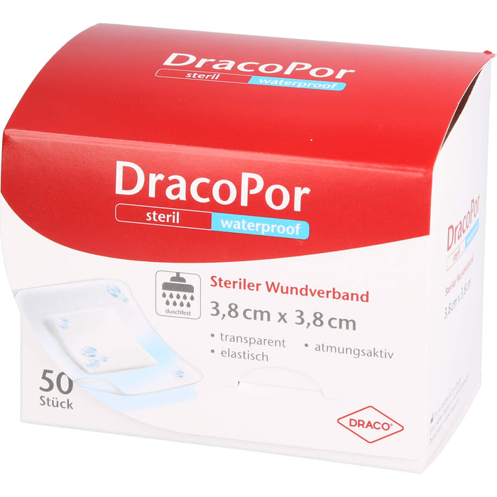 DracoPor Waterproof Wundverband 3,8 cm x 3,8 cm, 50 pc Pansement