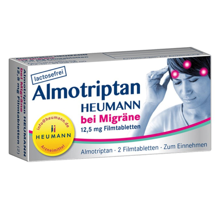 Almotriptan Heumann bei Migräne 12,5 mg Filmtabletten, 2 pc Tablettes