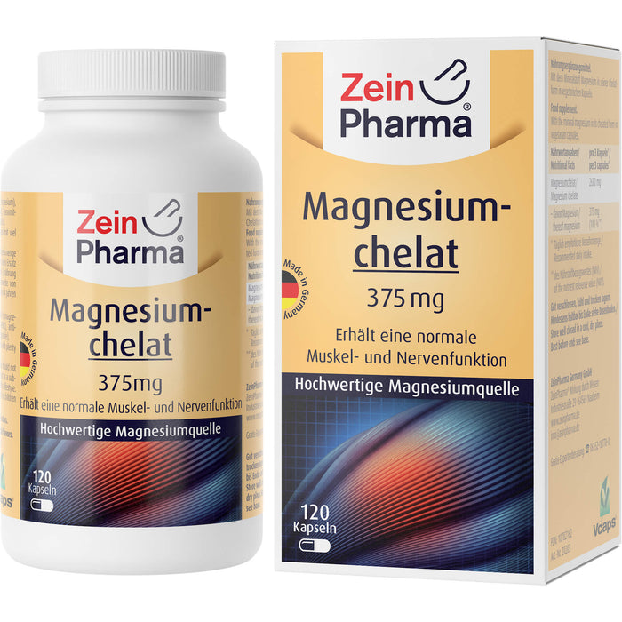 ZeinPharma Magnesium-chelat Kapseln für normale Muskel- und Nervenfunktion, 120 pcs. Capsules