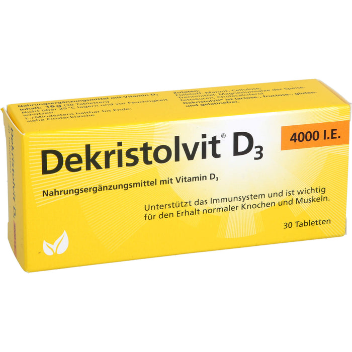 Dekristolvit D3 4000 I.E. Tabletten, 30 pc Tablettes