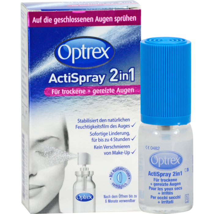 Optrex ActiSpray 2in1 für trockene + gereizte Augen, 10 ml Lösung