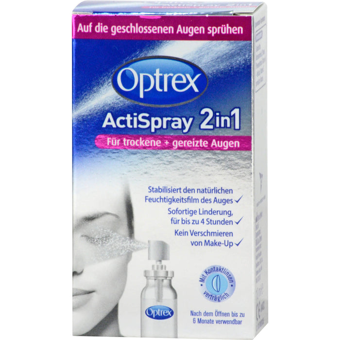 Optrex ActiSpray 2in1 für trockene + gereizte Augen, 10 ml Solution