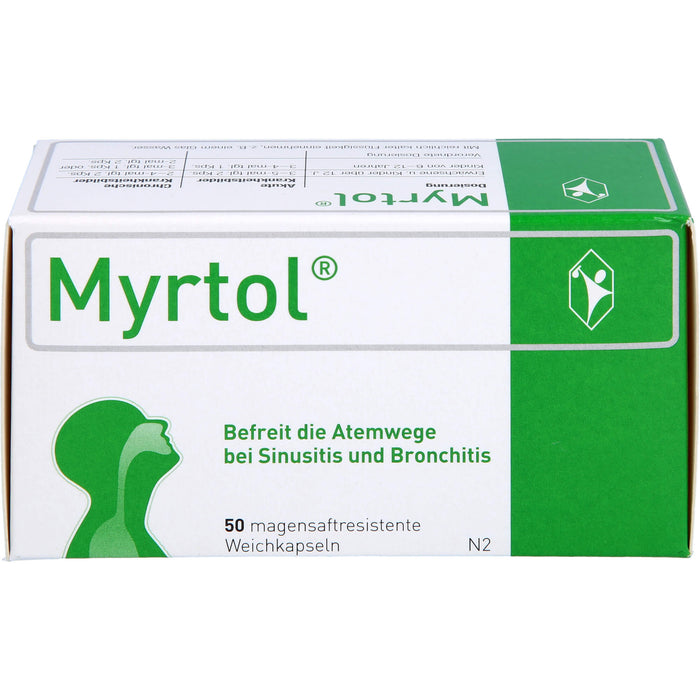 Myrtol Weichkapseln befreit die Atemwege bei Sinusitis und Bronchitis, 50 pcs. Capsules