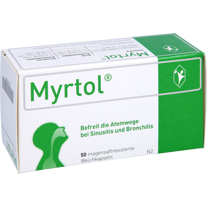 Myrtol Weichkapseln befreit die Atemwege bei Sinusitis und Bronchitis, 50 pc Capsules