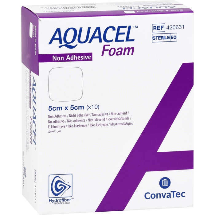 AQUACEL Foam nicht adhäsiv 5X5cm Verband, 10 St VER