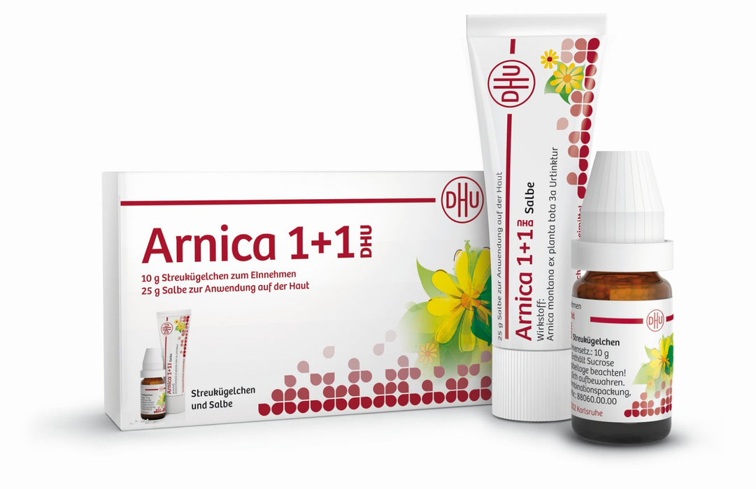 DHU Arnica 1 + 1 Set, 10 g Streukügelchen und 25 g Salbe, 1 pcs. Combipack