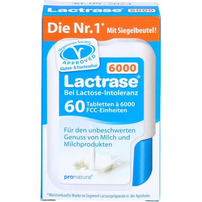 Lactrase 6000 bei Lactose-Intoleranz Tabletten, 60 pc Tablettes