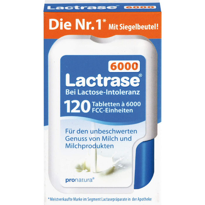 pronatura Lactrase 6000 Tabletten bei Laktose-Intoleranz, 120 pcs. Tablets