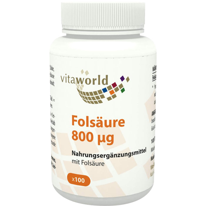 vitaworld Folsäure 800 µg Tabletten, 100 pc Tablettes