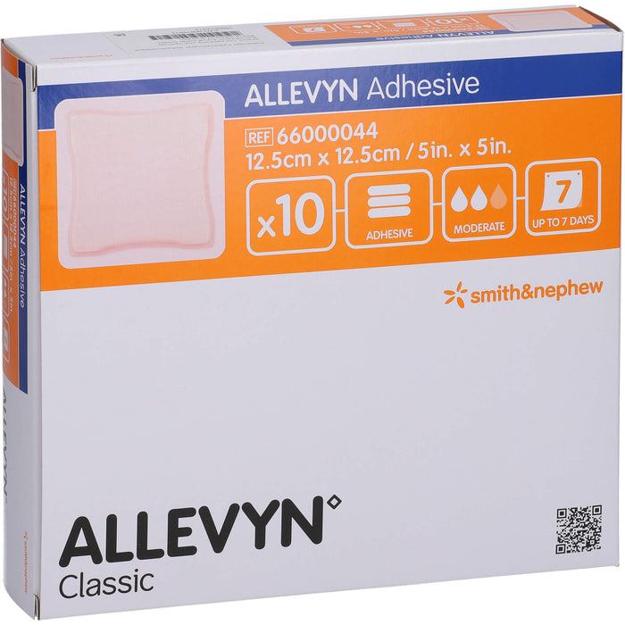 Allevyn Adhesive 12,5x12,5 cm haftende Wundauflage, 10 St KOM