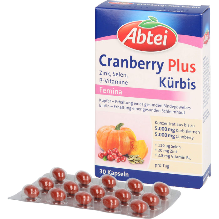 Abtei Cranberry plus Kürbis Femina Kapseln, 30 St. Kapseln