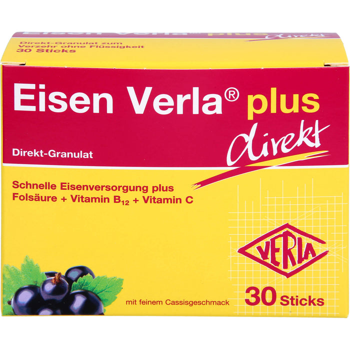 Eisen Verla plus Direkt-Granulat Sticks für gesunde Blutbildung, 30 pcs. Sachets