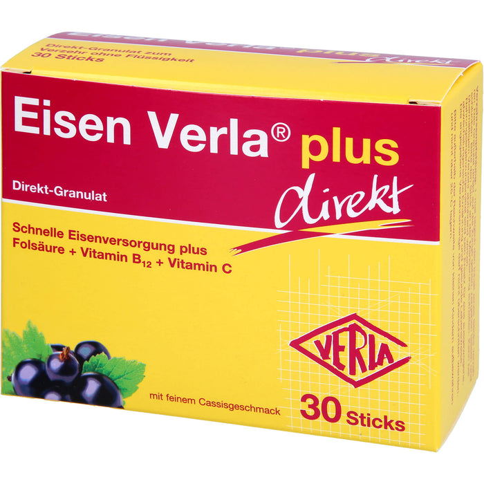 Eisen Verla plus Direkt-Granulat Sticks für gesunde Blutbildung, 30 pcs. Sachets