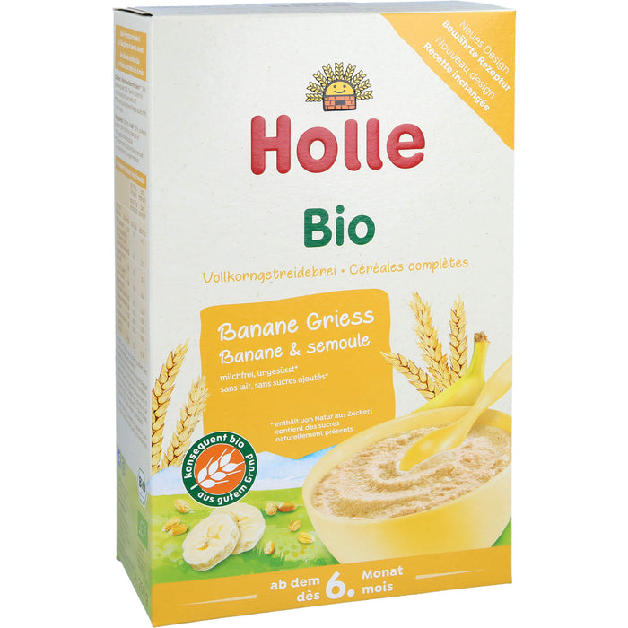 Holle Bio-Fruchtbrei Banane Griess, 250 g BRE