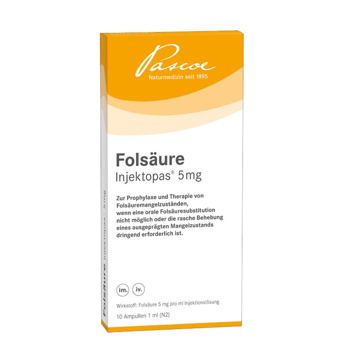 Folsäure Injektopas 5 mg Ampullen, 10 St. Ampullen