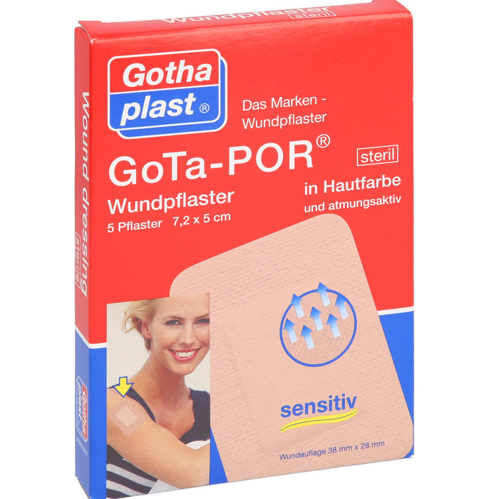 GoTa-POR Wundpflaster steril 7,2x5cm hautfarben, 5 pc Pansement