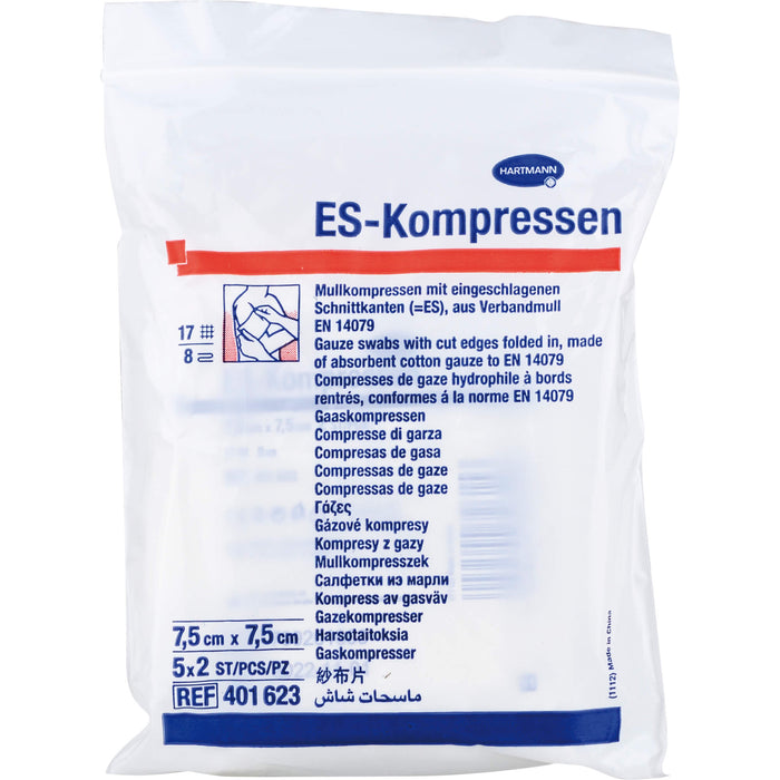 ES-Kompresse steril 10x10cm 8f CPC, 10 pc Compresses