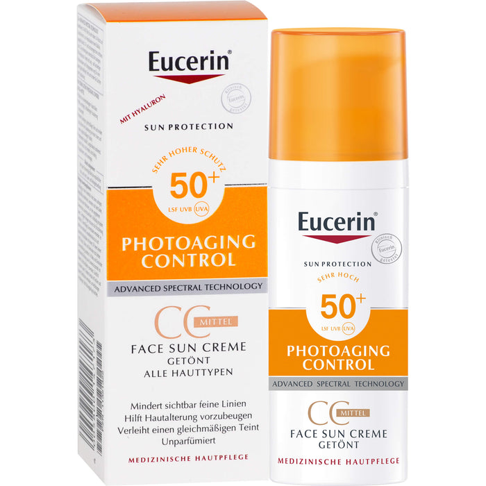 Eucerin Photoaging Control Face Sun CC Creme getönt LSF 50+ mittel, 50 ml Crème