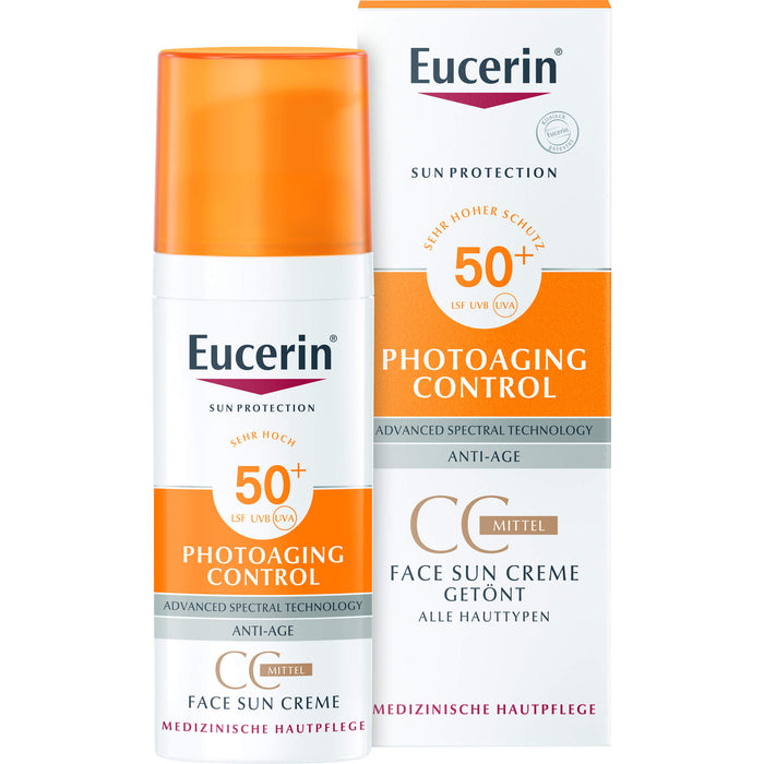 Eucerin Photoaging Control Face Sun CC Creme getönt LSF 50+ mittel, 50 ml Crème