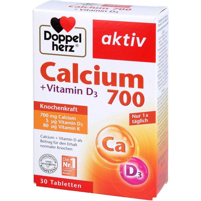 Doppelherz Calcium 700 + Vitamin D3, 30 St TAB