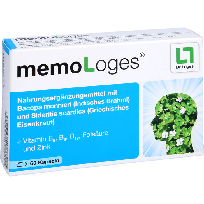 memoLoges Kapseln zur Unterstützung für Gedächtnis und Konzentration, 60 pc Capsules