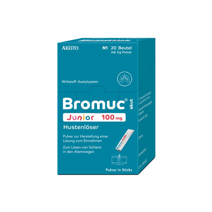Bromuc akut Junior 100 mg Hustenlöser Pulver, 20 pcs. Sachets