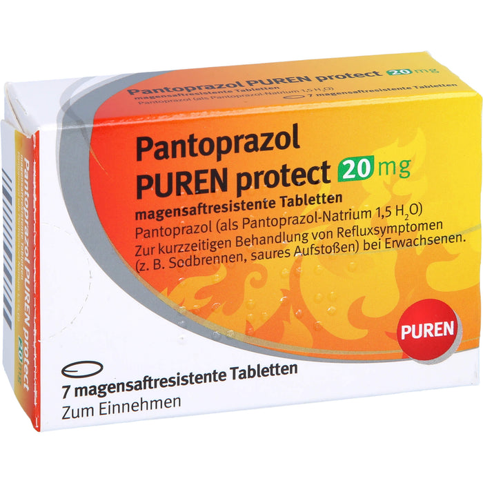 Pantoprazol PUREN protect 20 mg Tabletten, 7 pcs. Tablets