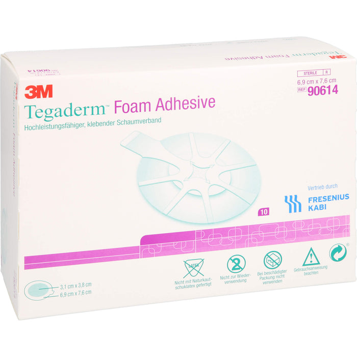 TEGADERM Foam Adhesive 6,9x7,6 cm oval 90614, 10 St