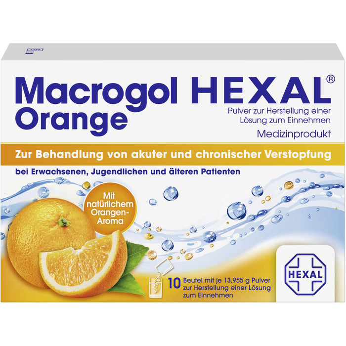 Macrogol HEXAL Orange, 10 pc Sachets