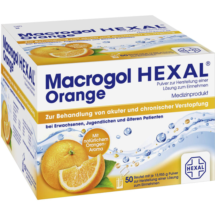 Macrogol HEXAL Orange, 50 pc Sachets