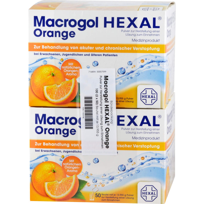 Macrogol HEXAL Orange, 100 pc Sachets
