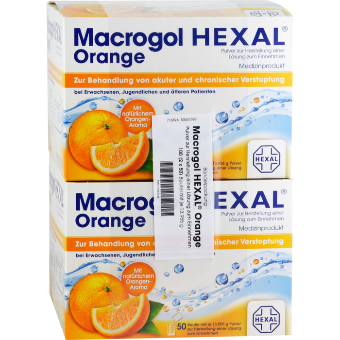 Macrogol HEXAL Orange, 100 pc Sachets