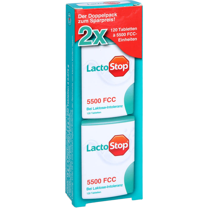 Lactostop 5,500 FCC Tabletten Klickspender bei Lactose-Intoleranz, 240 pc Tablettes