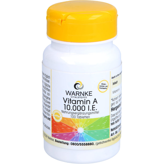 WARNKE Vitalstoffe Vitamin A 10.000 I.E. Tabletten, 100 pcs. Tablets