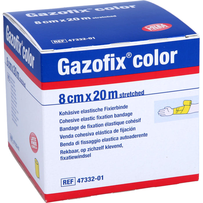 Gazofix color kohäsive Fixierbinde gelb 20m x 8cm, 1 St BIN