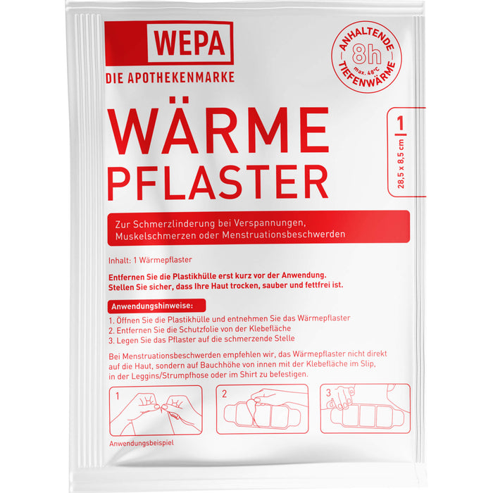 WEPA Wärmepflaster Nacken/Rücken 28,5 x 8,5 cm, 2 pc Compresses