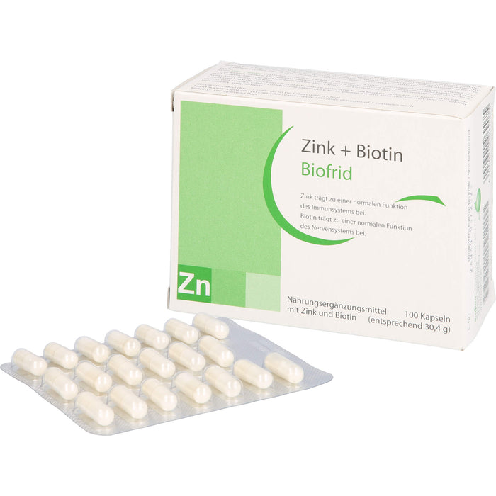 Biofrid Zink + Biotin Kapseln, 100 pcs. Capsules