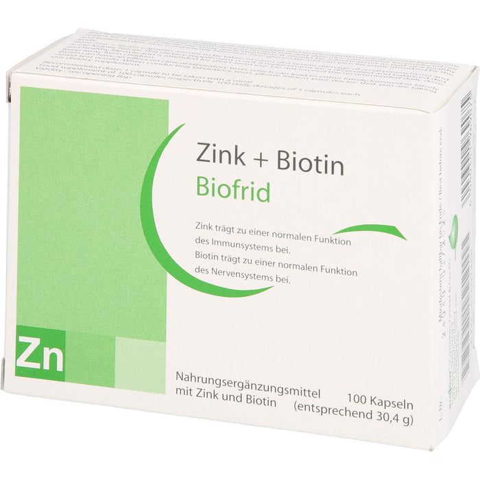 Biofrid Zink + Biotin Kapseln, 100 pcs. Capsules