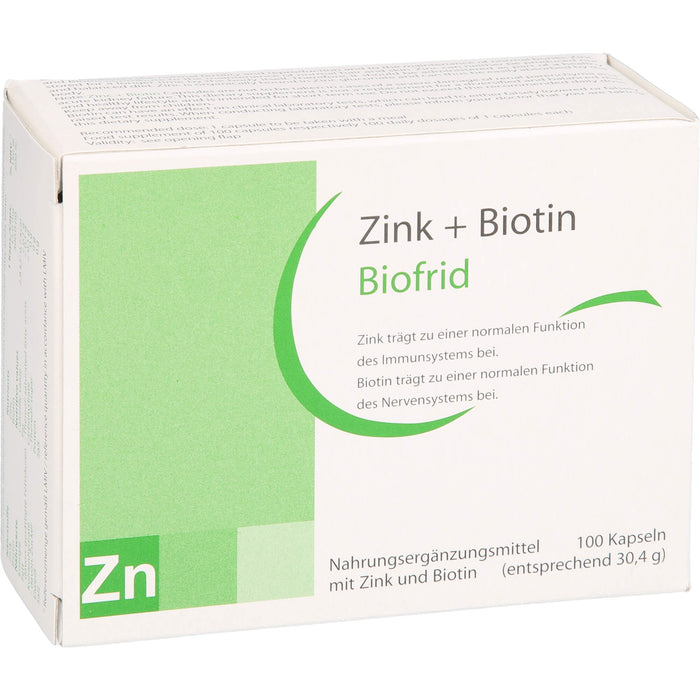 Biofrid Zink + Biotin Kapseln, 100 pcs. Capsules