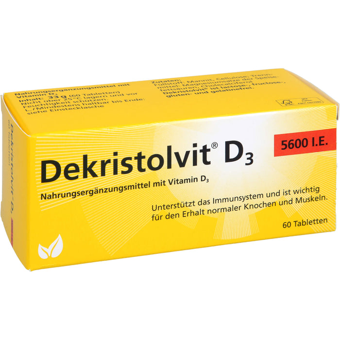 Dekristolvit D3 5600 I.E. Tabletten, 60 pc Tablettes